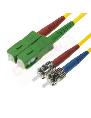 Latiguillo Cable Fibra Óptica Dúplex Monomodo ST-SC/APC