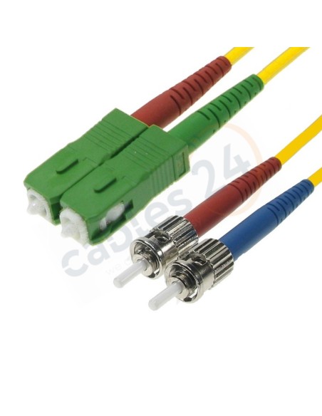 Latiguillo Cable Fibra Óptica Dúplex Monomodo ST-SC/APC