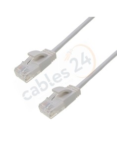 Cable Patchcord Ethernet CAT6A UTP LSZH Ultra-Slim Color Blanco 3.8mm
