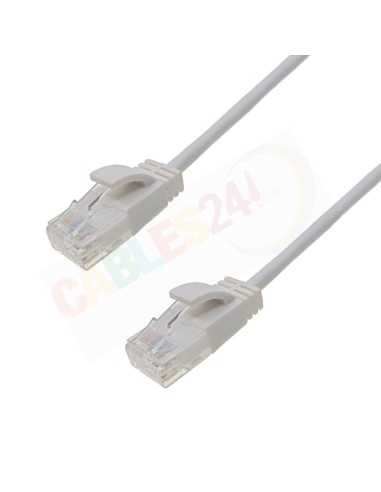 Cable Patchcord Ethernet CAT6A UTP LSZH Ultra-Slim Color Blanco 3.8mm