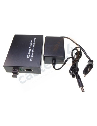 10Gb SFP+ Multimode FO 300 Mts Media Converter and power supply