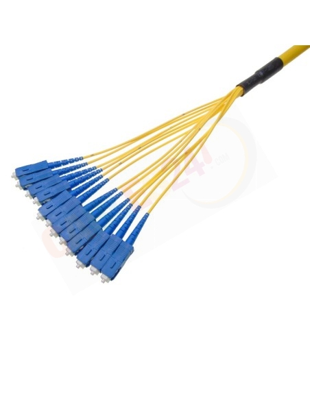Cable Fibra Optica preterminado monomodo 9/125 interior. Ejemplo de conectorización SC UPC