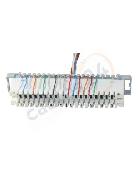 Cable Telco RJ21 a Regleta Krone para Dinstar Gateways. Detalle Krone.