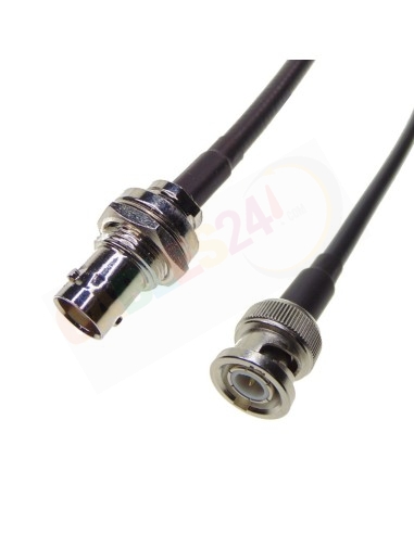 BNC male to BNC female bulkhead RG223 coax patchcord