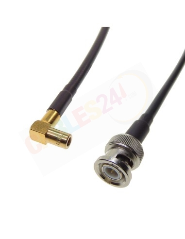 Cable RG223 BNC Macho a SMB macho acodado