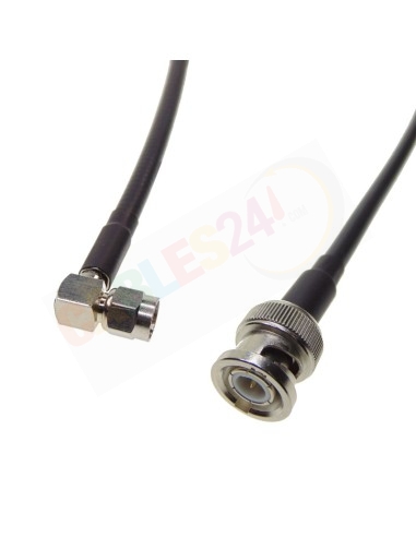 BNC male to SMA male right angle RG223 coax patchcord