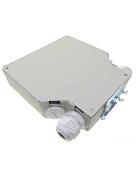 Caja F.O. para carril DIN 12 adaptadores LC Dúplex / SC Simplex