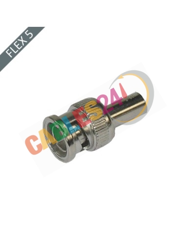 Conector BNC Macho 75 Ohm recto crimpar Flex5/75