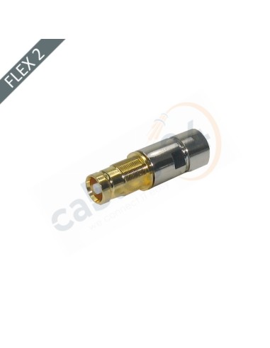 1.6/5.6 Female DIN Siemens Coax Connector 75 Ohm Straight Solder type Flex2/75