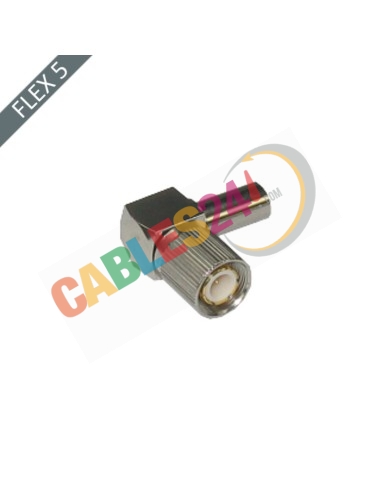 1.6/5.6 Male DIN Siemens Coax Connector 75 Ohm Angle90º Crimp type Flex5/75