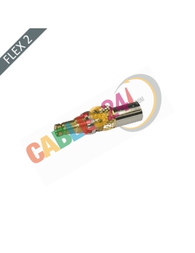 1.0/2.3 Female DIN Push-Pull Coax Connector 75 Ohm Straight Crimp type Flex2/75
