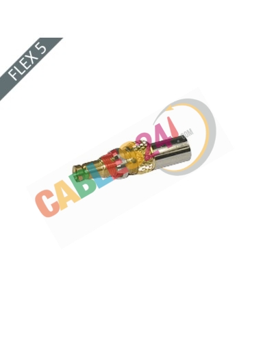 Conector 1.0/2.3 DIN Push-Pull Hembra 75 Ohm recto Crimpar Flex5/75